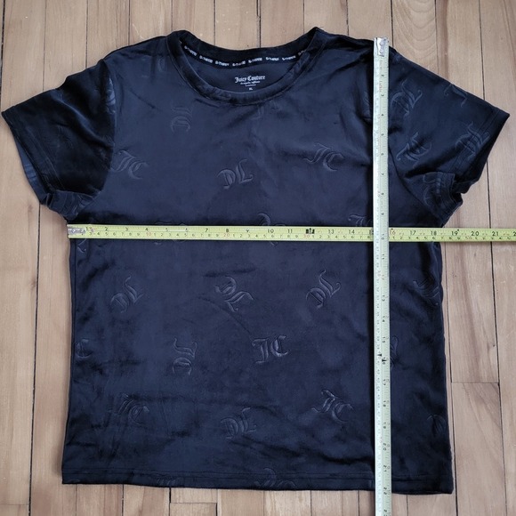 Juicy Couture Black Velour Lounge Top with logo – XL - Picture 6 of 7